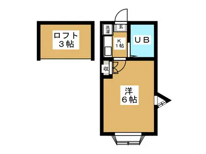 KTBハウス(1K/2階)の間取り写真