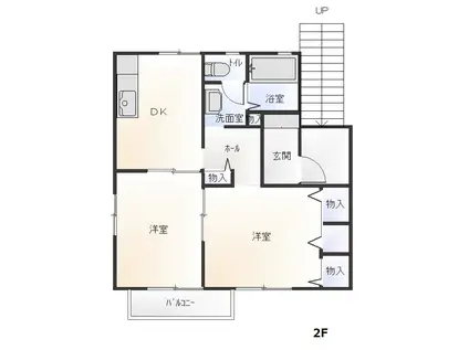 SHM北日本コンド(2DK/2階)の間取り写真