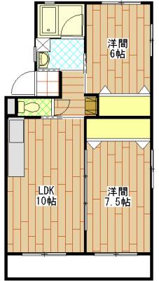 ベルモック(2LDK/1階)の間取り写真