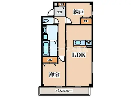 角田マンション(2LDK/1階)の間取り写真