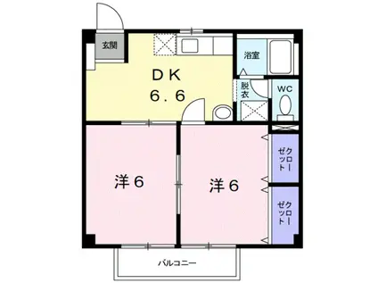 わかやま電鉄貴志川線 貴志駅 徒歩25分 2階建 築31年(2DK/1階)の間取り写真