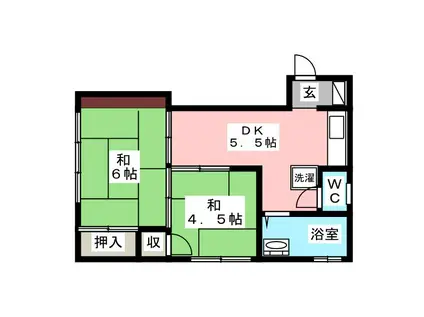 島田ビル(2DK/2階)の間取り写真