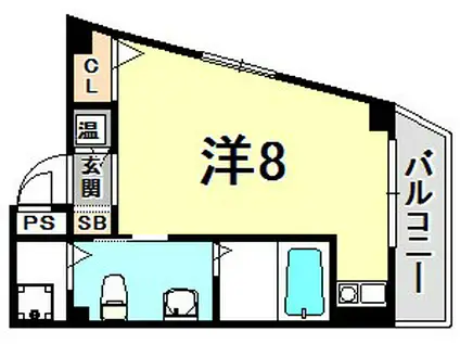 パイン神戸元町(ワンルーム/2階)の間取り写真
