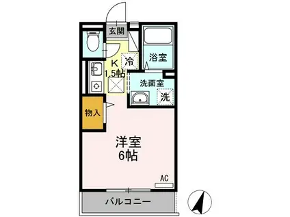 ジュネス西新井 I・II I(1K/1階)の間取り写真
