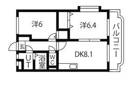 Y.M.TERAUCHI(2DK/2階)の間取り写真