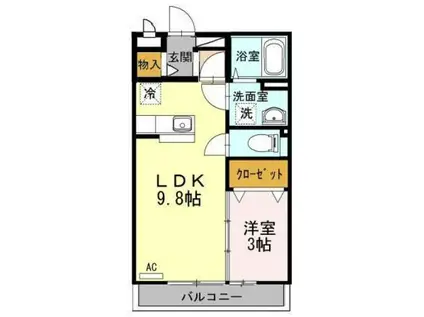 SEJOURウエノ(1LDK/3階)の間取り写真