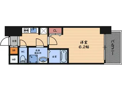 W-STYLE福島IIウィステリア(1K/8階)の間取り写真