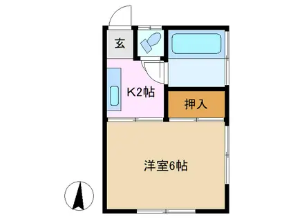 松崎アパート(1K/2階)の間取り写真