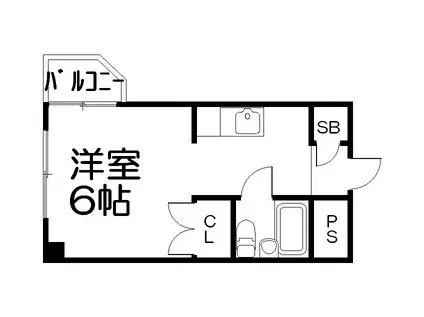 シティーハウスSAKA PARTII(1K/3階)の間取り写真