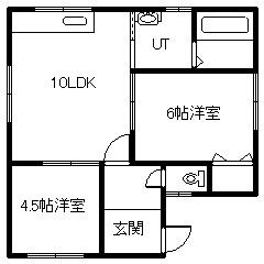 春光台3-8 2戸(2LDK/2階)の間取り写真