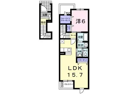 フロントリバー・サンIII(1LDK/2階)の間取り写真