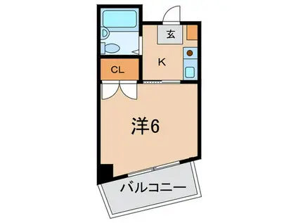 サン・シンプルライフ原田(1K/2階)の間取り写真