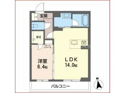 TS スクエアII(1LDK/2階)の間取り写真