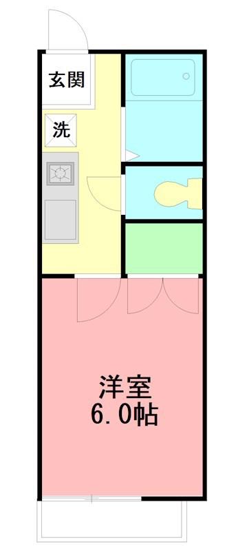 旭ハイツ(1K/2階)の間取り写真