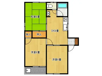 関口ハイツ(3DK/1階)の間取り写真