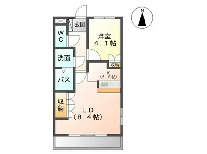 アドバンスI(1LDK/1階)の間取り写真