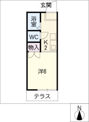 リバティスクエア(1K/1階)の間取り写真