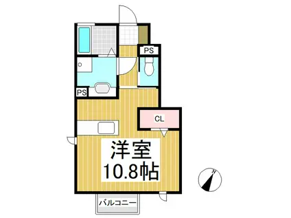 ロイヤルヴィレッタ A棟(ワンルーム/1階)の間取り写真