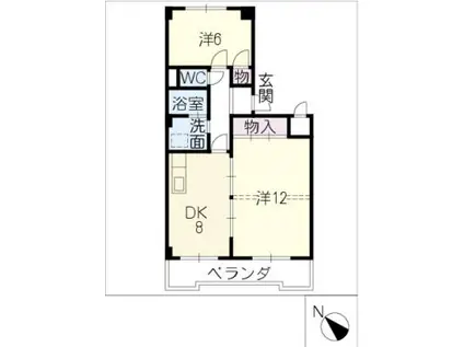 メゾン兜山(2DK/1階)の間取り写真