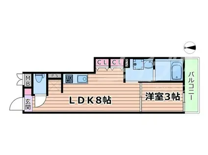 S-MOVE緑橋II(1LDK/4階)の間取り写真