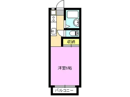 エストアール(ワンルーム/1階)の間取り写真