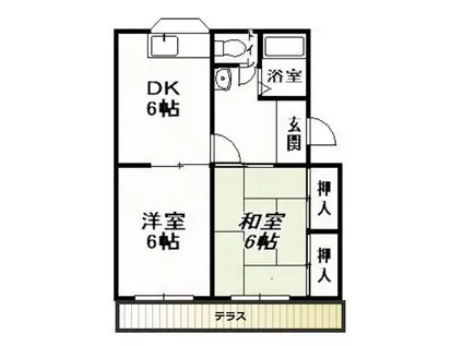 レジデンス宮本(2DK/2階)の間取り写真