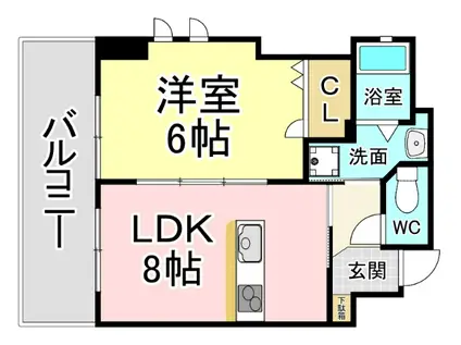 NO50 A.PRIORI南小倉(1LDK/4階)の間取り写真