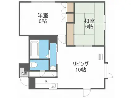 野崎マンション406(2LDK/2階)の間取り写真