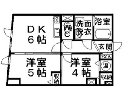 アイビーE(2DK/3階)の間取り写真