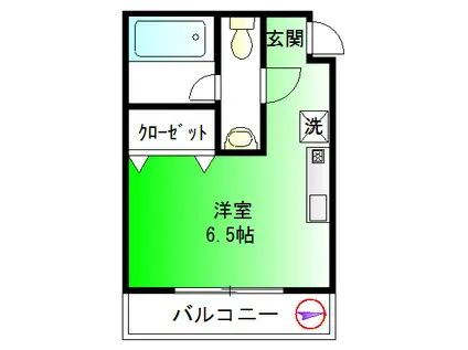 マルティウム(1K/1階)の間取り写真