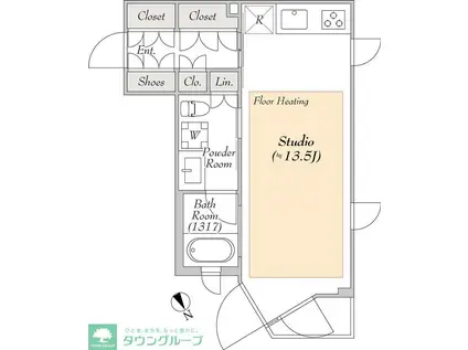 ルミークスイート恵比寿(ワンルーム/2階)の間取り写真