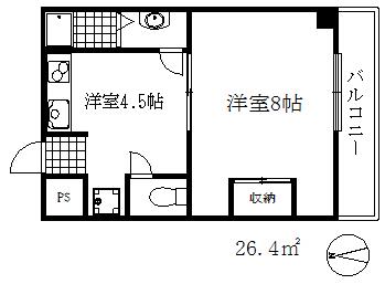 平野エスペランス(1K/3階)の間取り写真