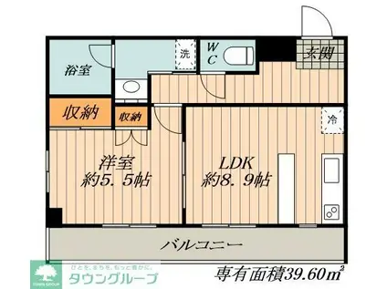A&S KATO K-I B棟(1LDK/3階)の間取り写真