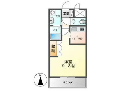 ピュアステージ(1K/1階)の間取り写真