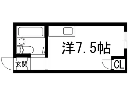 旭丘コーポ(ワンルーム/1階)の間取り写真