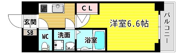 エスリード阿波座レジデンス(1K/8階)の間取り写真