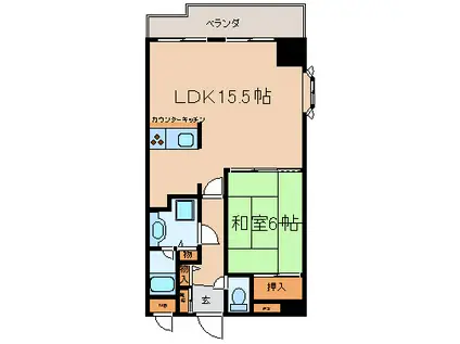 ライオンズマンション湯河原第3(1LDK/10階)の間取り写真