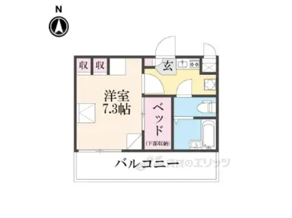 レオパレスセジュール新保(1K/3階)の間取り写真