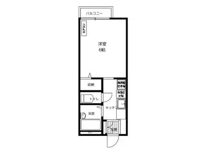 チェルニー英賀保II(1K/2階)の間取り写真