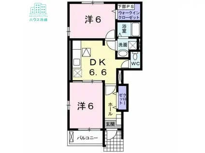 ウィングメゾンB(2DK/1階)の間取り写真