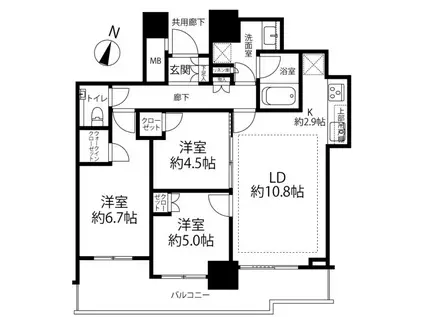 シティタワー蕨(3LDK/24階)の間取り写真