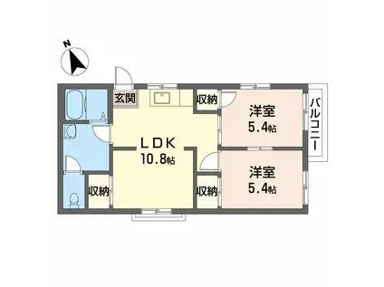 フレグランス宮脇(2LDK/2階)の間取り写真