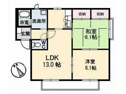 CHEZ-MOI/セ・モアA棟(2LDK/1階)の間取り写真