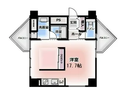 サンフレア日出町(ワンルーム/9階)の間取り写真