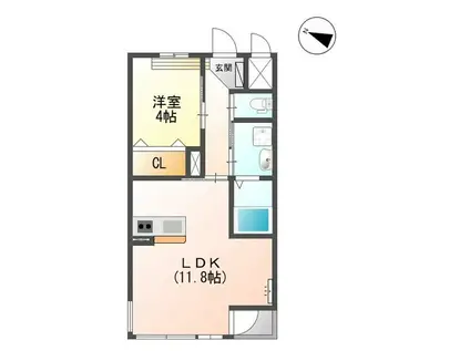 ナチュラルハイム(1LDK/2階)の間取り写真