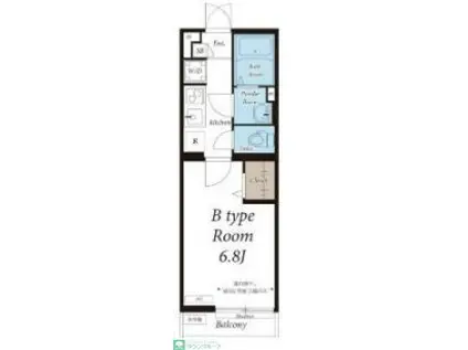 リブリ・柳町(1K/2階)の間取り写真