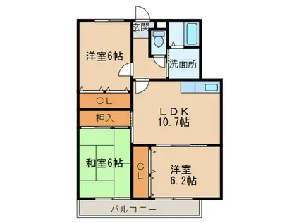 サンブルーム(3LDK/2階)の間取り写真
