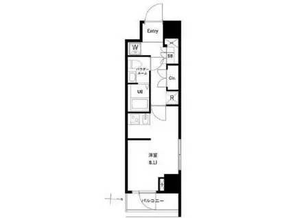 ジェノヴィア両国VIグリーンヴェール(ワンルーム/6階)の間取り写真