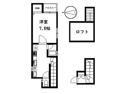 パ-ムグローヴ(1K/2階)の間取り写真