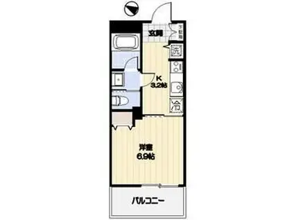 六本木グランドタワーレジデンス(1K/5階)の間取り写真